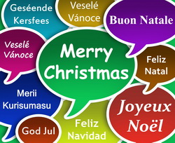 Illustration of Merry Christmass in many languages