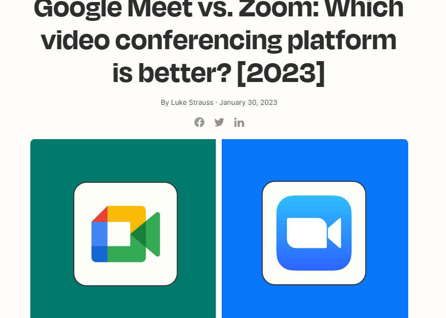 2) We All Keep Using Zoom; But What About Google Meet?