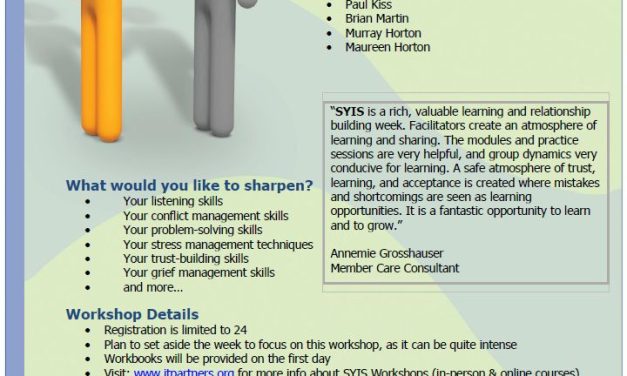 4) Sharpening Your Interpersonal Skills (SYIS) – Canada